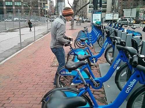 Johan checking out a Citi-unicycle