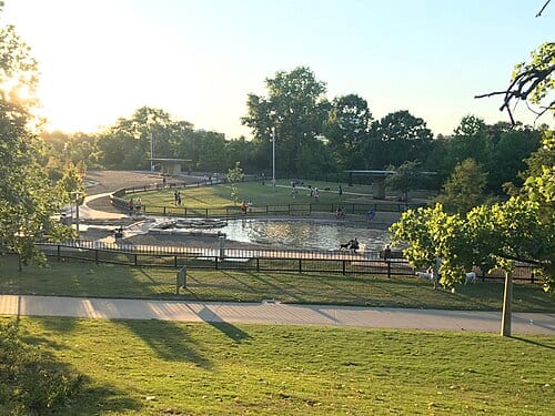 Johnny Steele Dog Park in Buffalo Bayou Park in Houston, TX