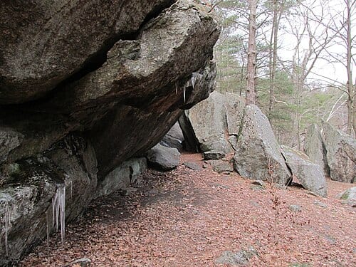 Rock shelter, Rock House Reservation, West Brookfield Massachusetts