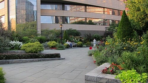 Wagner Park - North Flower Garden, next to the MJH Museum of Jewish Heritage