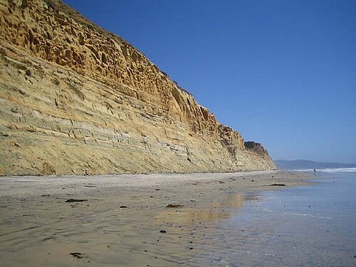 Black's Beach is a secluded section of beach beneath the bluffs of Torrey Pines on the Pacific Ocean in La Jolla, San Diego, California, United States