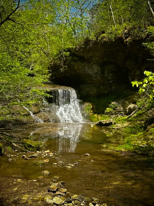 Quiverheart Falls, the largest waterfall in the Arc of Appalachia preserve system