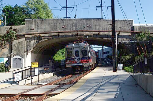 The short branch to Cynwyd is SEPTA's only line that runs a limited service Mondays to Fridays so was priority for when I arrived on a Friday afternoon. Passenger numbers are low and as such trains are often one single electric railcar. Seen at Cynwyd station on 1 May 2026 is car no. 707 one built…