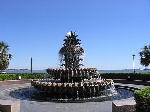 The "Pineapple Fountain" located at Waterfront Park in Charleston, SC.