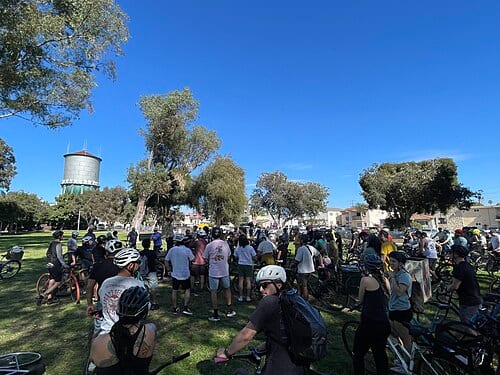 Group bike ride departing from North Park Community Park