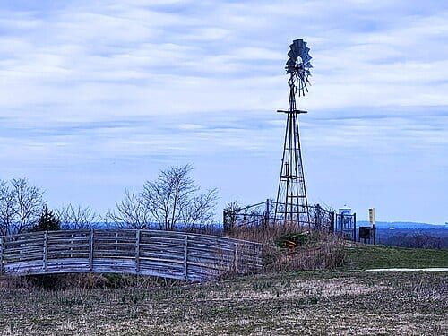 Norman J. Levy Windmill with the bridge over the pond in desolation