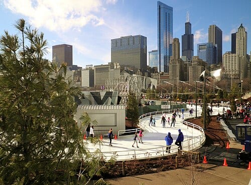 Maggie Daley Park is a re-landscaped section on northern Grant Park in Chicago. Constructed from 2012 to 2015, its initial opening was in December, 2014. Architect: Michael Van Valkenbergh