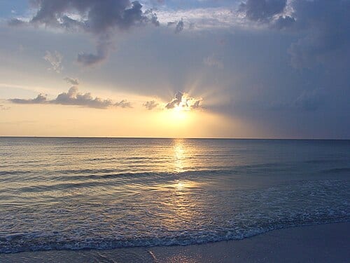 This photograph is of a sunset on North Beach at Fort De Soto Park, which is located south of St. Petersburg, FL. North Beach is frequently named as one of America's best beaches.