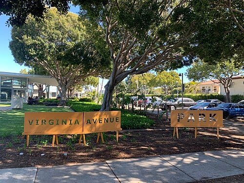 Virginia Avenue Park in Santa Monica, California, United States as of April 2021.