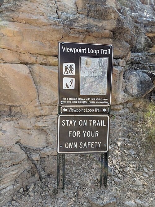 Viewpoint Loop Trail trail-head located in Villanueva State Park, New Mexico