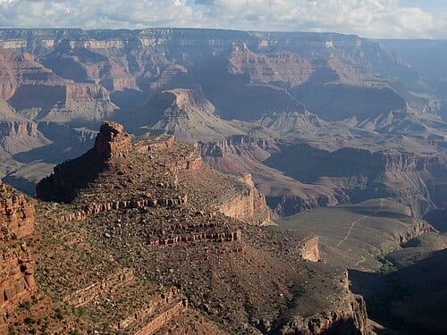 Hike out from Indian Garden to the South Rim, had some great views on the way. The prominent peak in the foreground is called The Battleship. gc 469