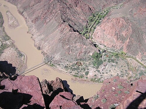 Colorado River and Phantom Ranch from South Kaibab Trail , Grand Canyon National Park . Photo taken 24 October 2004.
