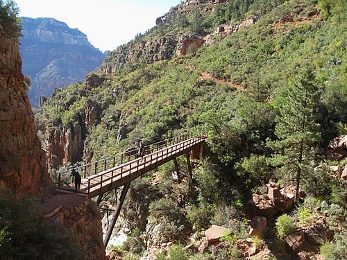 Redwall Bridge (about 2200 feet down the canyon) was a far as I had ever gone, from this point it was all new to me. gc 344