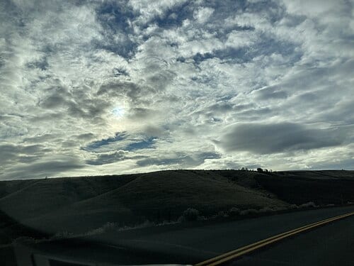 Cloudy skies from Dufur, Oregon