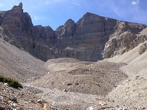 View up the Glacier Trail towards Wheeler Peak in Great Basin National Park, Nevada