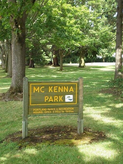 Sign for McKenna Park in Portland, Oregon