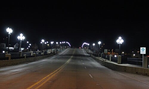 Broadway Bridge at Night, Ann Arbor, Michigan